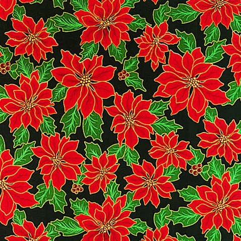 Bandannas Green Poinsettia