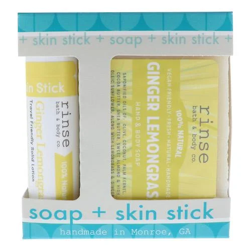 Ginger Lemongrass Soap + Skin Stick Box