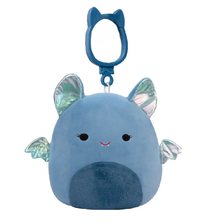 Halloween Squishmallow Este the Blue Bat with Fuzzy Belly and Metallic Crackle Wings 3.5" Clip Stuffed Plush by Jazwares