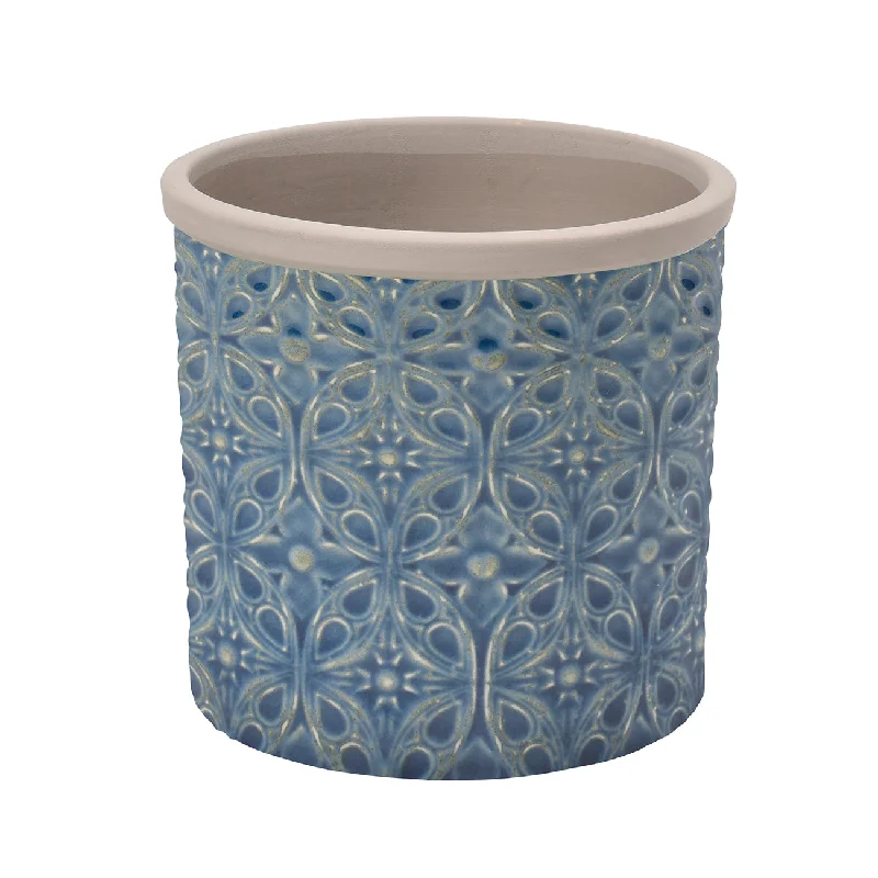 Porto Dark Blue Glazed Pot - Small