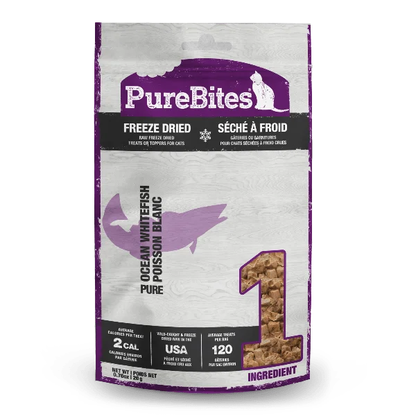 PureBites Freeze Dried Ocean Whitefish Cat Treat, 20g