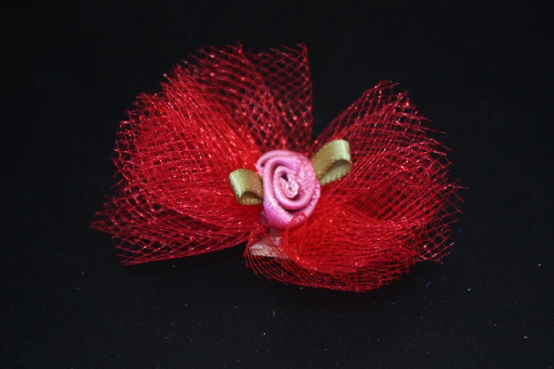 Rose Tulle Bows - 20 CT