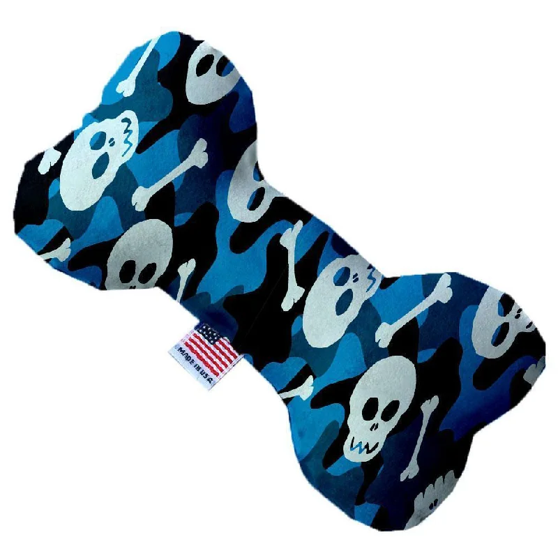 Plush Bone Dog Toy Stuffing Free Blue Camo Skulls