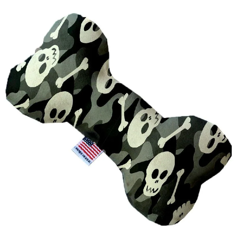 Plush Bone Dog Toy Stuffing Free Grey Camo Skulls