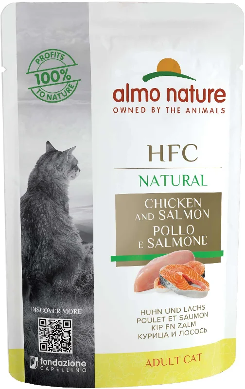 ALMO NATURE HFC Natural Plic pentru pisici, cu pui şi somon 55g