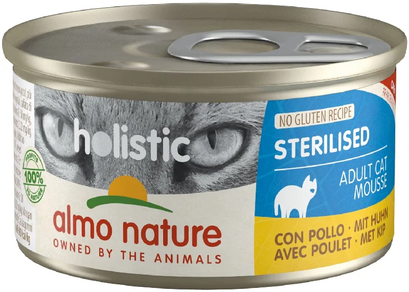 ALMO NATURE HOLISTIC Conservă pentru pisici sterilizate, cu pui 85g