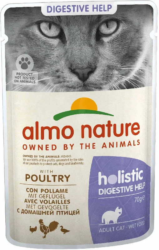 ALMO NATURE HOLISTIC Plic pentru pisici Digestive Help, cu carne de pasăre 70g