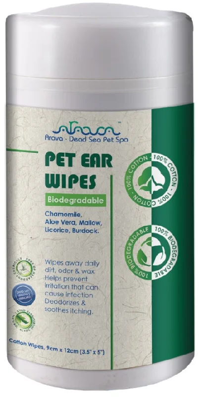 ARAVA Pet Ear Wipes, şerveţele pt curăţarea urechilor, câini şi pisici, 100buc