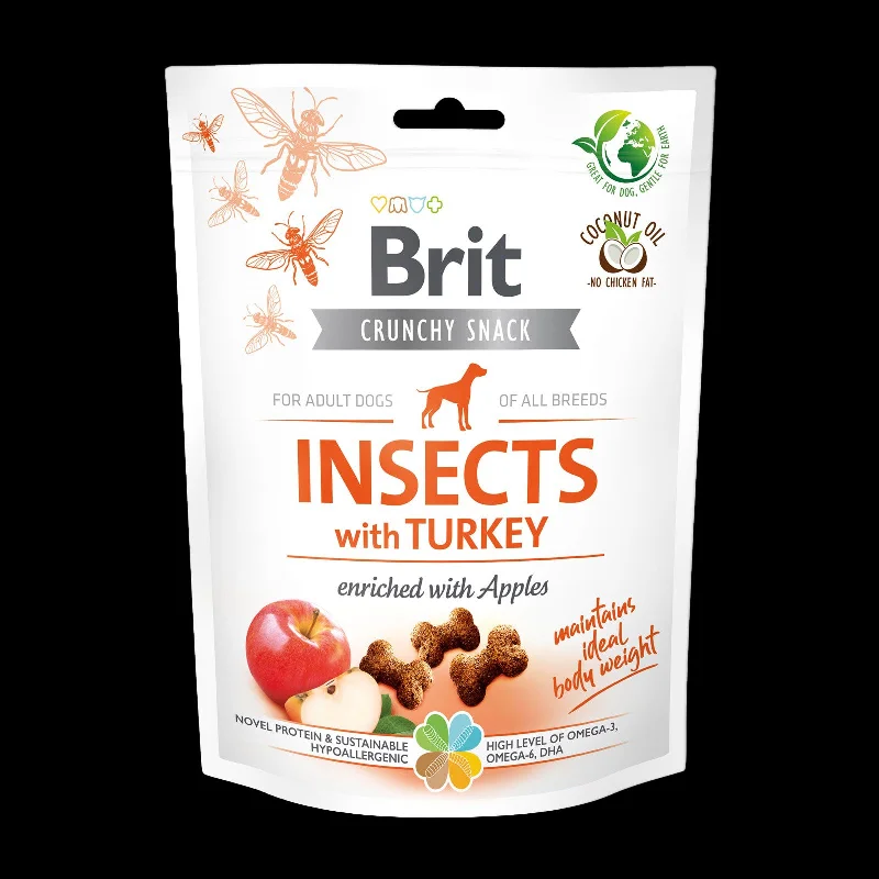 BRIT Crunchy poslastica, insekti s puretinom i jabukama, 200 g