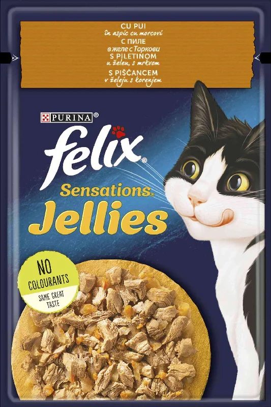 FELIX Sensations Jellies, s piletinom u želeu, s mrkvom, 85g