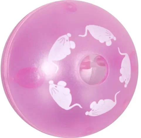 FLAMINGO Jucărie pentru pisici Minge roz, cu eliberare recompense, 5,5cm