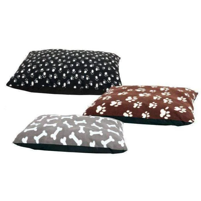 Karlie Cushion Square Bones - 97cm (Black With Paws)