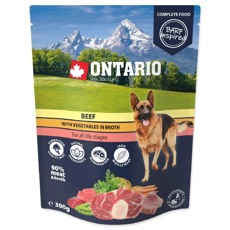 ONTARIO Dog MONO, vrećica, govedina s povrćem u temeljcu, 300g