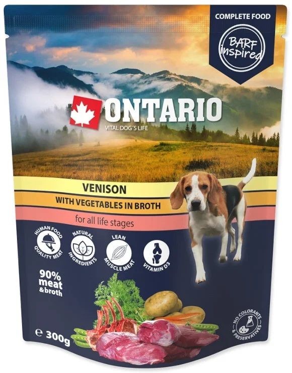 ONTARIO Dog, vrećica, mišićno meso divljači s povrćem, u temeljcu, 300g