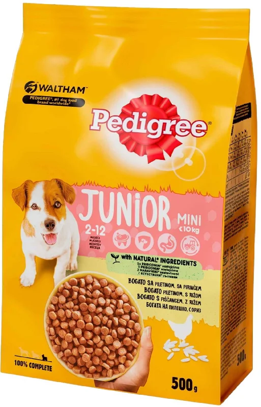 PEDIGREE  Junior Mini s piletinom i rižom, 500g