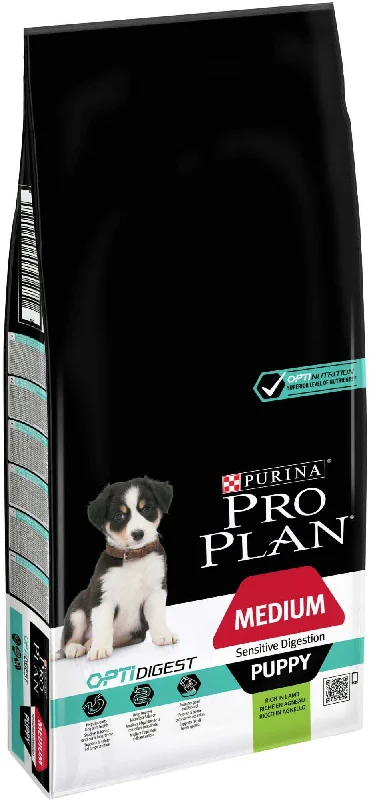 PRO PLAN Hrană uscată SENSITIVE DIGESTION câini PUPPY Medium Breed, cu Miel 12kg