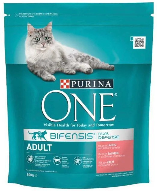 PURINA ONE Hrană uscată pentru pisici Adulte, cu Somon şi Cereale integrale 800g