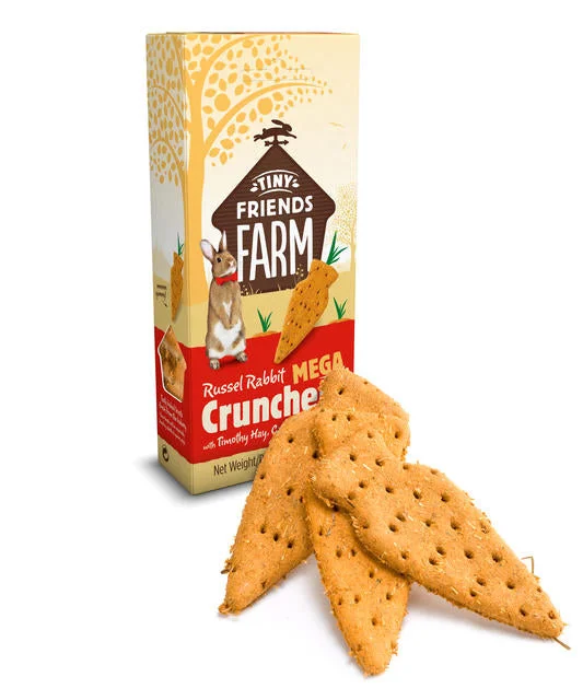 TINY FRIENDS FARM Russel Rabbit Mega Crunchers, s livadnom mačicom, 75 g